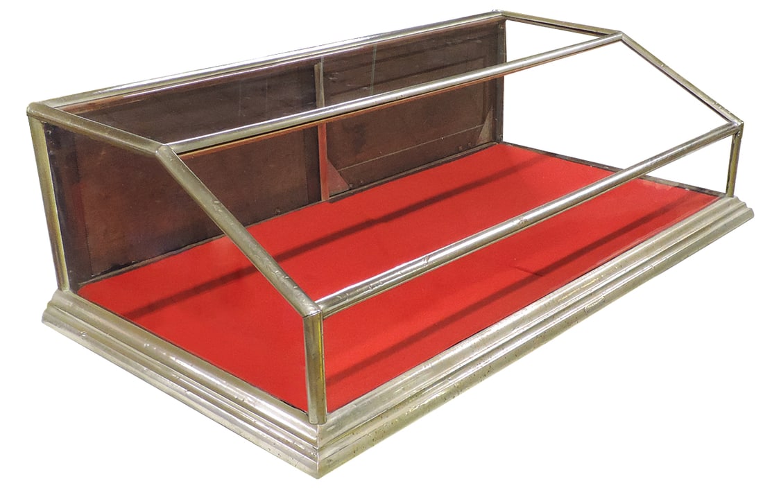 Country Store Counter Top Display Case, slant front nickel overlay, mfgd by Kehoe & Worthing-Chicago (1 of 1)