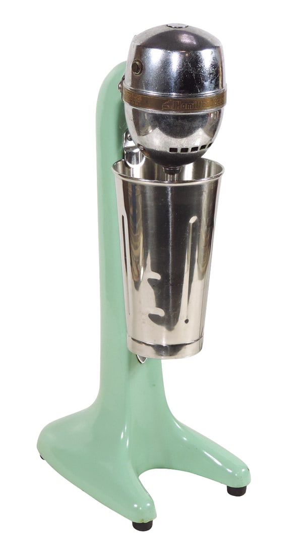 Soda Fountain Malted Milk Machine, mfgd by Hamilton Beach-Racine, WI, mint green porcelain (1 of 1)