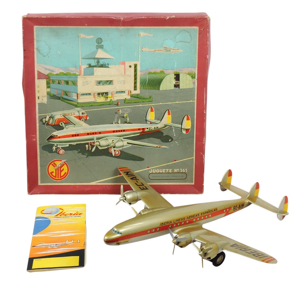 Toy Airplane Model & Booklet (2), Lockheed Constellation for Iberia Airlines, plastic in orig box (1 of 2)