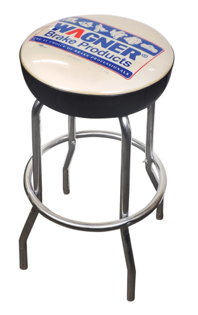 Automobilia, Parts Counter Stool, Wagner Brake Products, mfgd by MLP Seating, Exc cond, 29"H. (1 of 2)