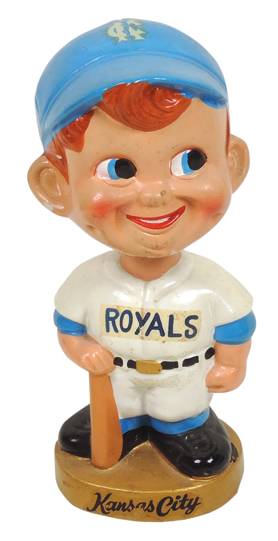 Baseball Bobble-Head, Kansas City Royals, 1960's, mfgd by Sport Specialties-LA, composition figure (1 of 2)