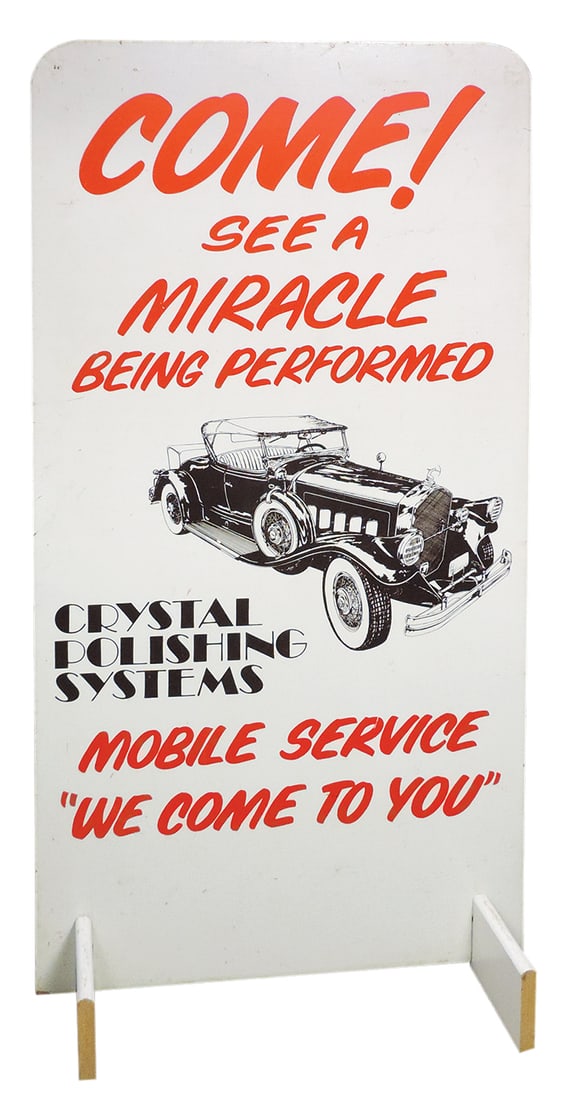 Automobilia Detailing Curb Sign, Crystal Polishing Systems two-sided wood sign on removable feet, (1 of 2)