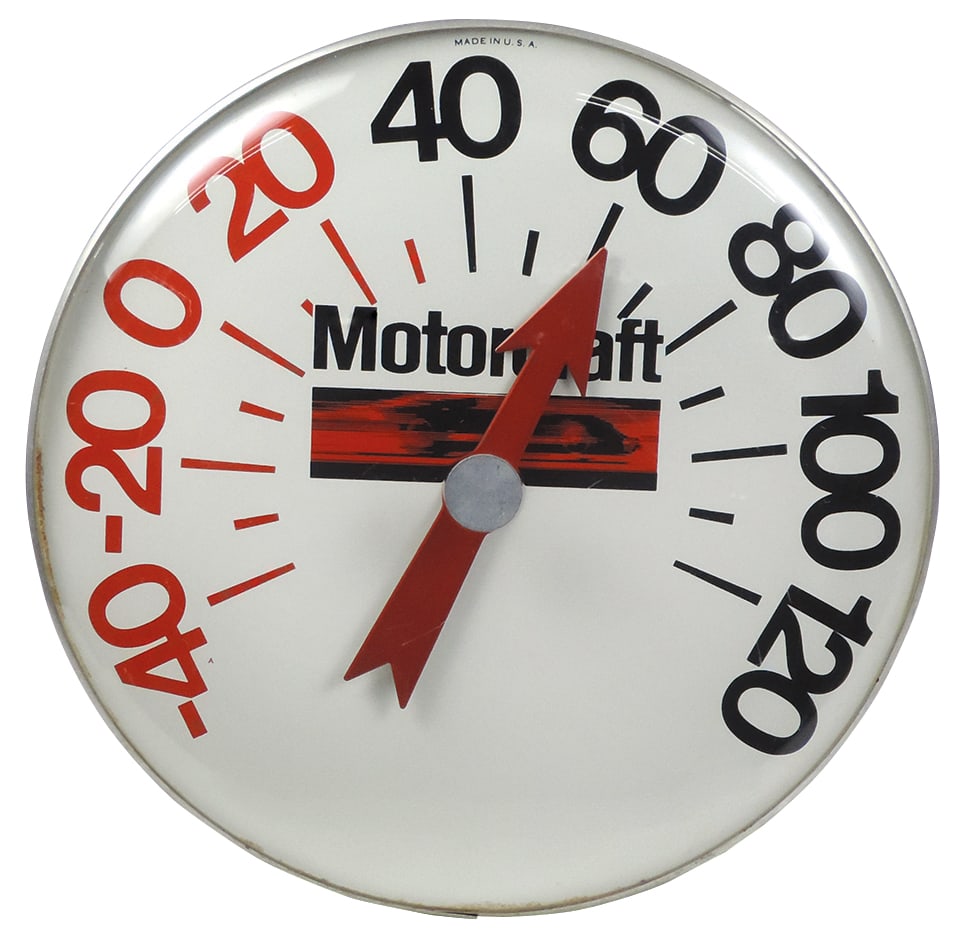Automobilia Ford Thermometer, large plastic front w/Motorcraft logo, VG working cond, 18"Dia. (1 of 1)