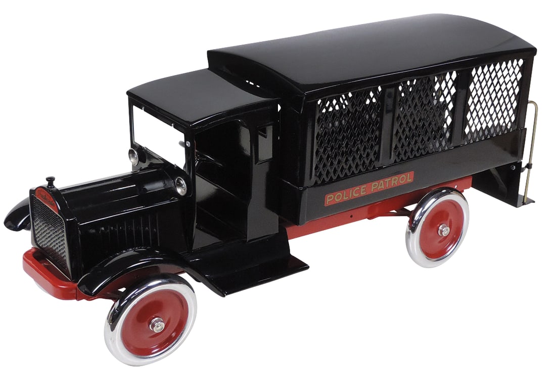 Toy Packard Police Patrol Truck, mfgd by Keystone, pressed steel, c.1925, prof restoration in Exc (1 of 2)