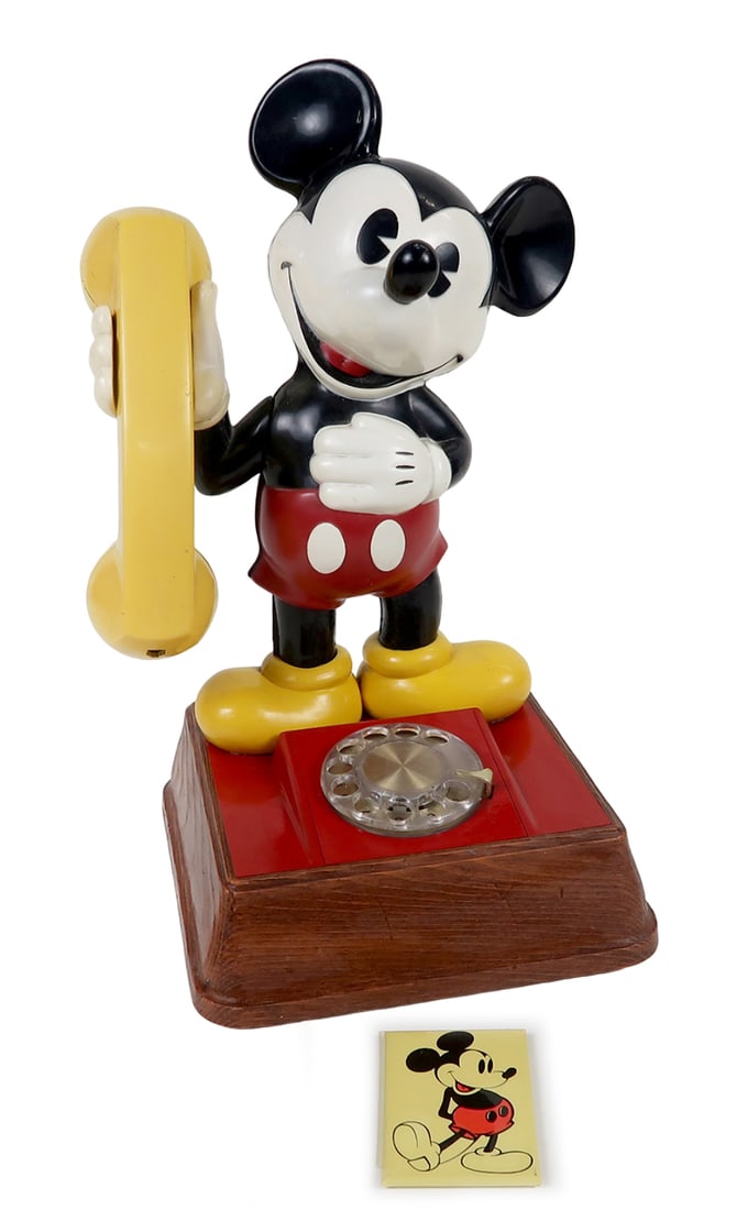 Mickey Mouse Telephone, Rotary Dial By Western Electric, Vg Untested Cond & (1 of 2)