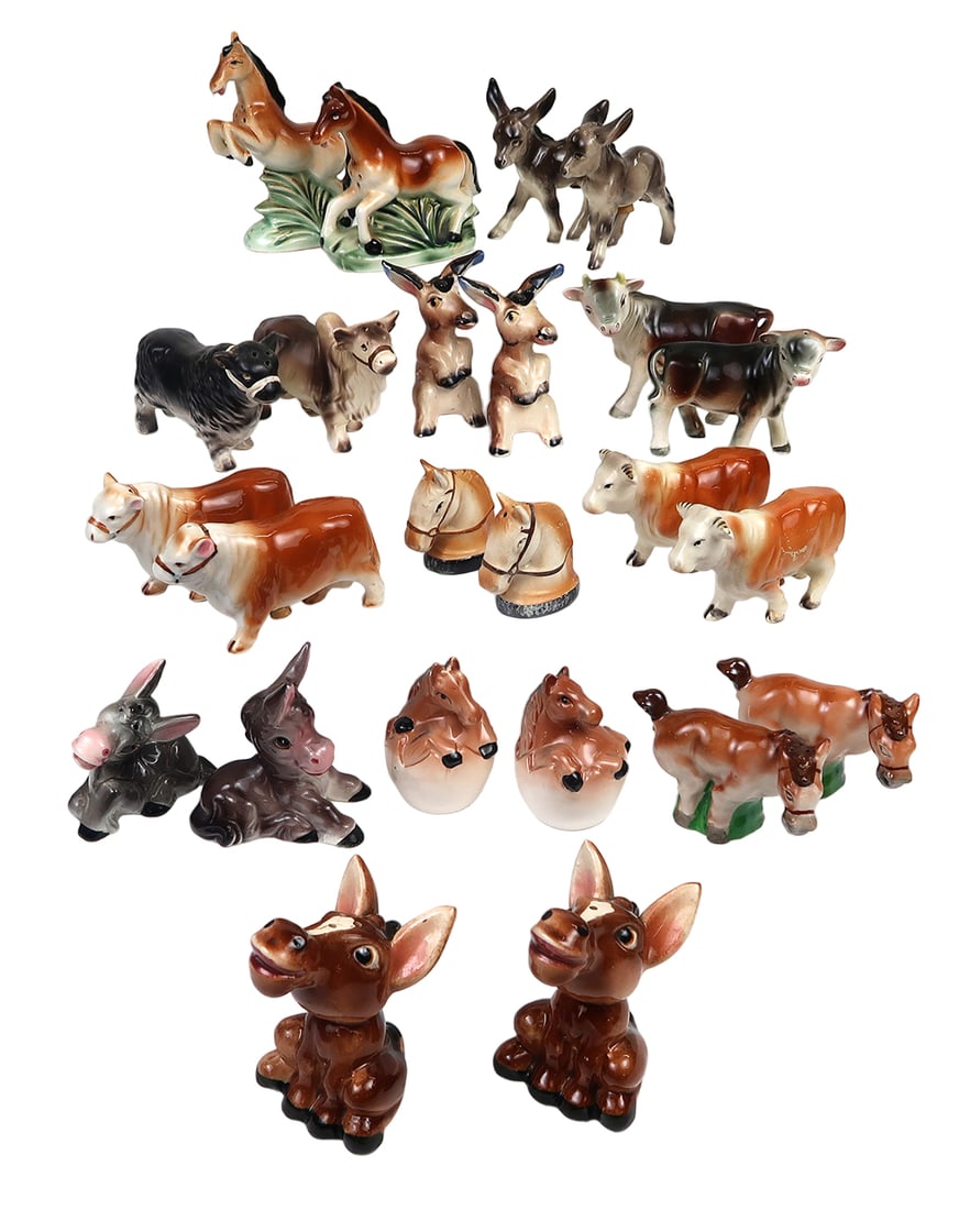 Salt & Pepper Shakers (12 Sets) Victoria Ceramics-japan Cattle/horse, Relco (1 of 2)
