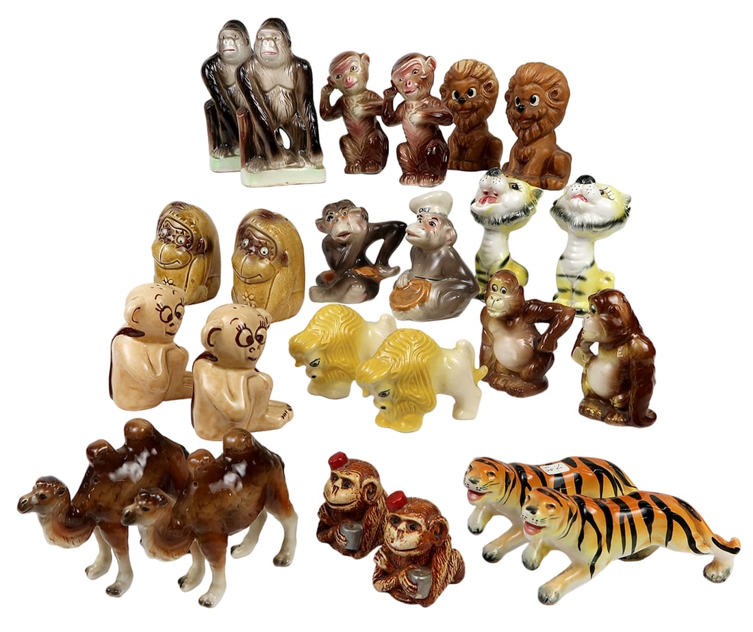 Salt & Pepper Shakers (12 Sets) Animal, Victoria Ceramics-japan Monkey, Cam (1 of 2)