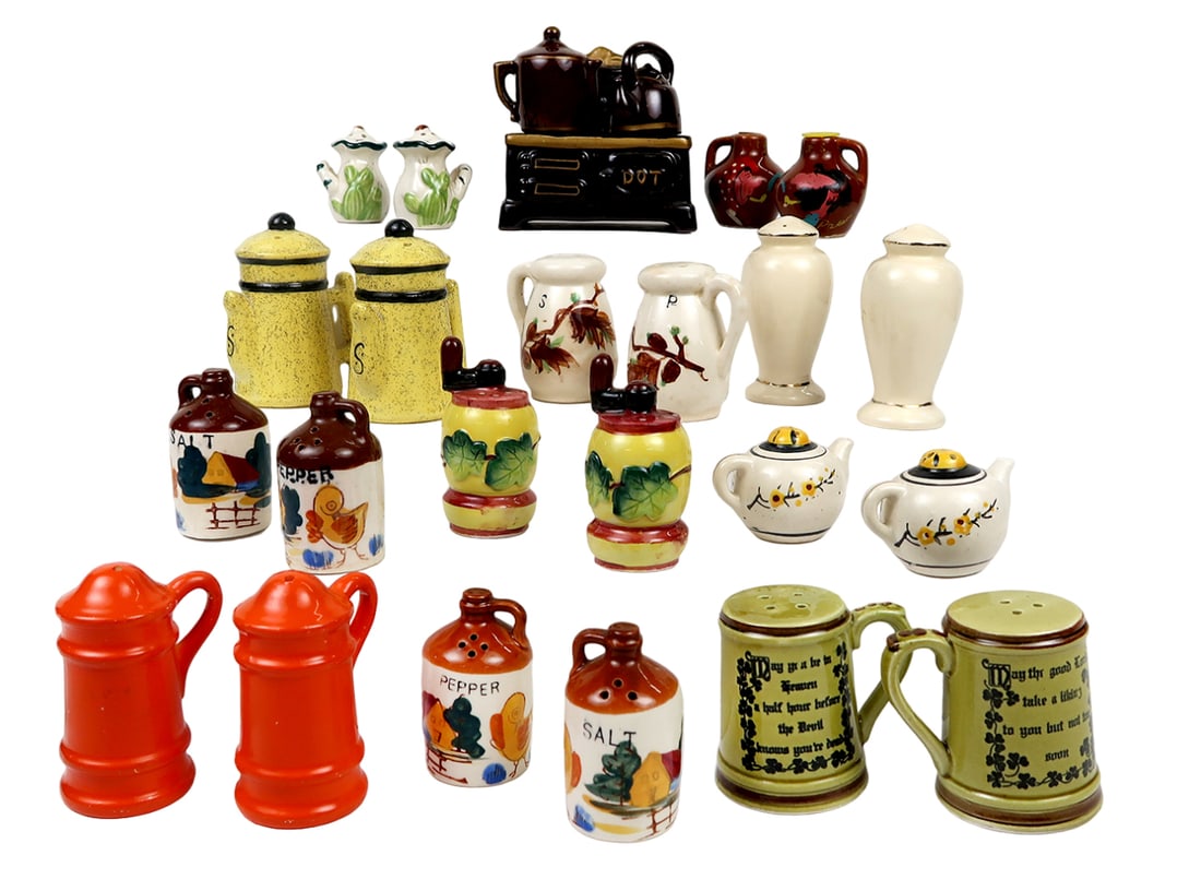 Salt & Pepper Shakers (12 Sets) Mug/jug, Fairway-japan Stove, Unmarked/made (1 of 2)