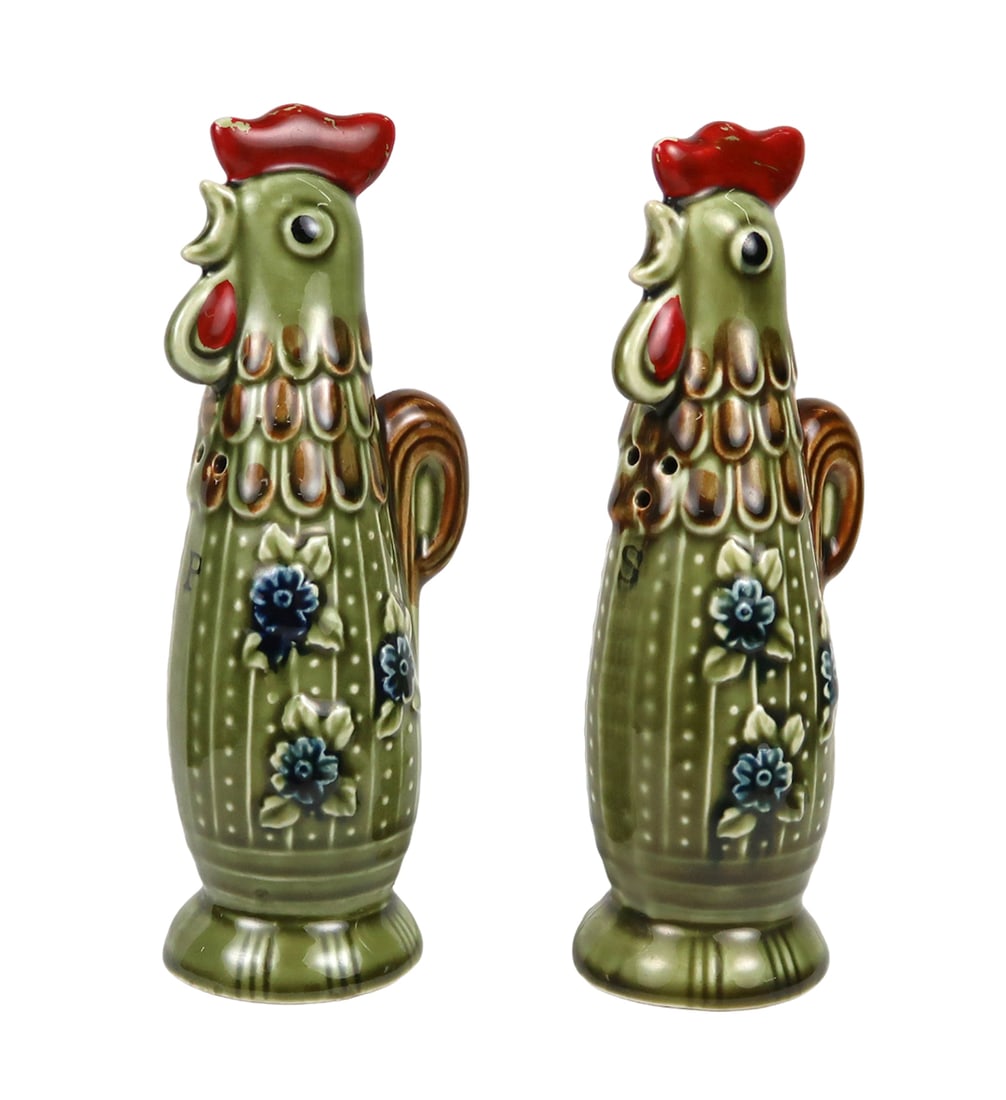 Salt & Pepper Shakers (1 Set) Mid Modern Rooster, Unmarked/made In Japan, C (1 of 2)