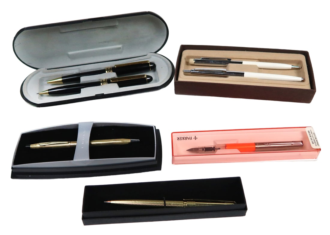 7 Pens & Pencils, Parker 15 Energy, Cross Gold Tone B.P. Sheaffer B.P. & Pe (1 of 2)