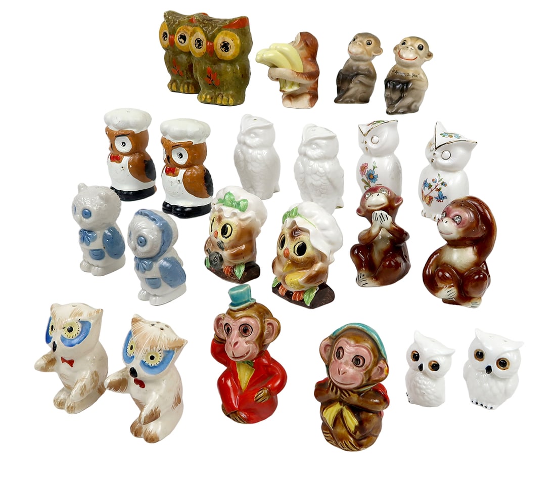 Salt & pepper shakers (12 sets) bird/animal, ucgc-taiwan owl, (1 of 2)