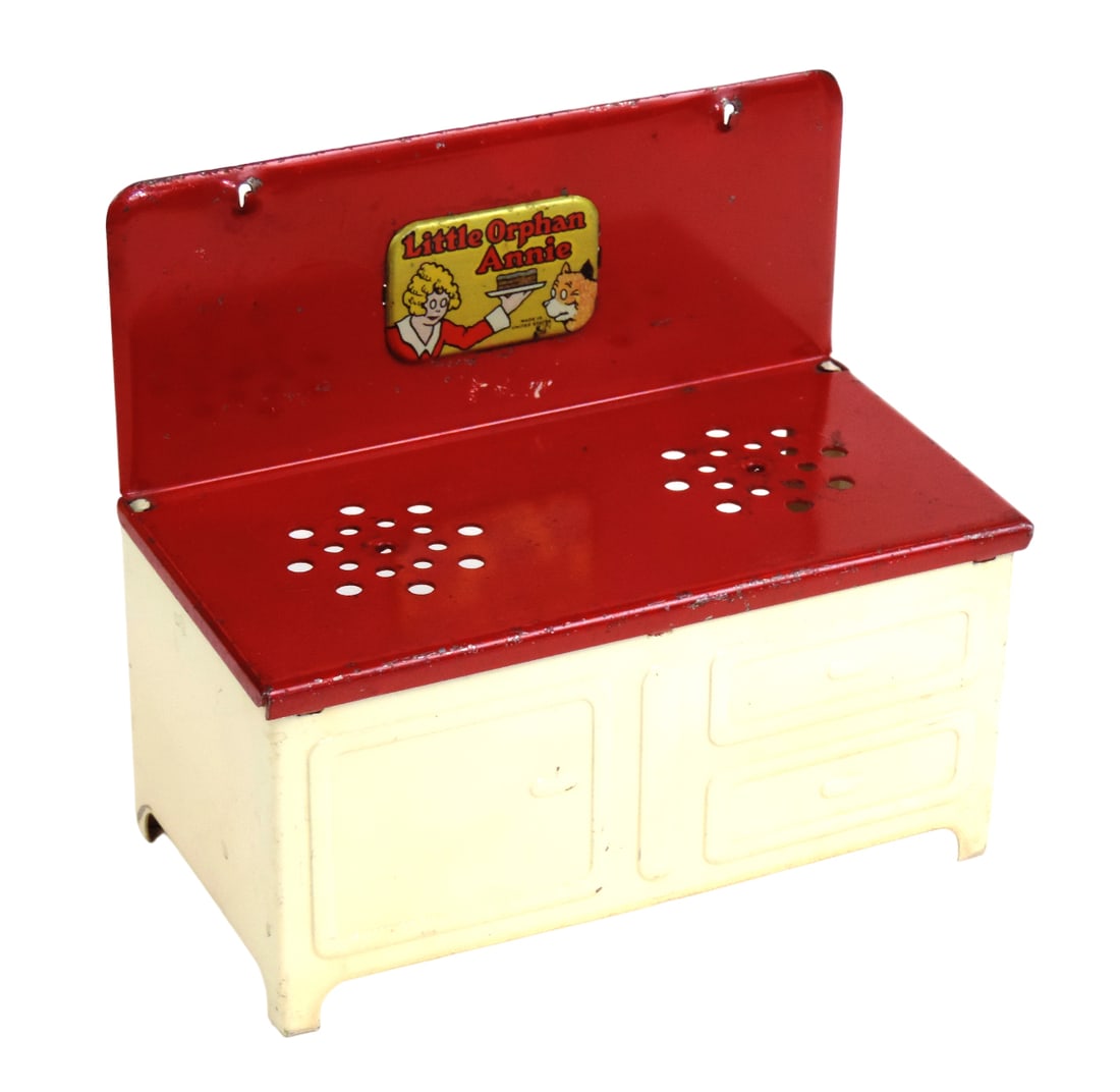 Children's Toy Stove, Little Orphan Annie 2-burner stove top, c.1930s-1940s (1 of 1)