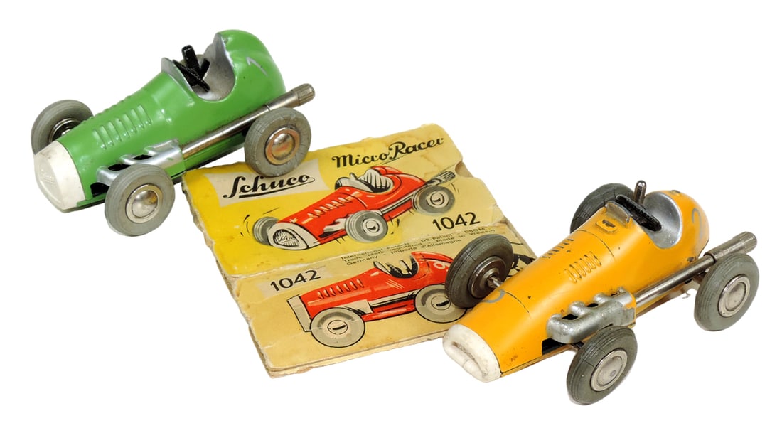 Toy Schuco windup micro race cars (2), 1042 w/box & 1040, die-cast metal, n (1 of 2)