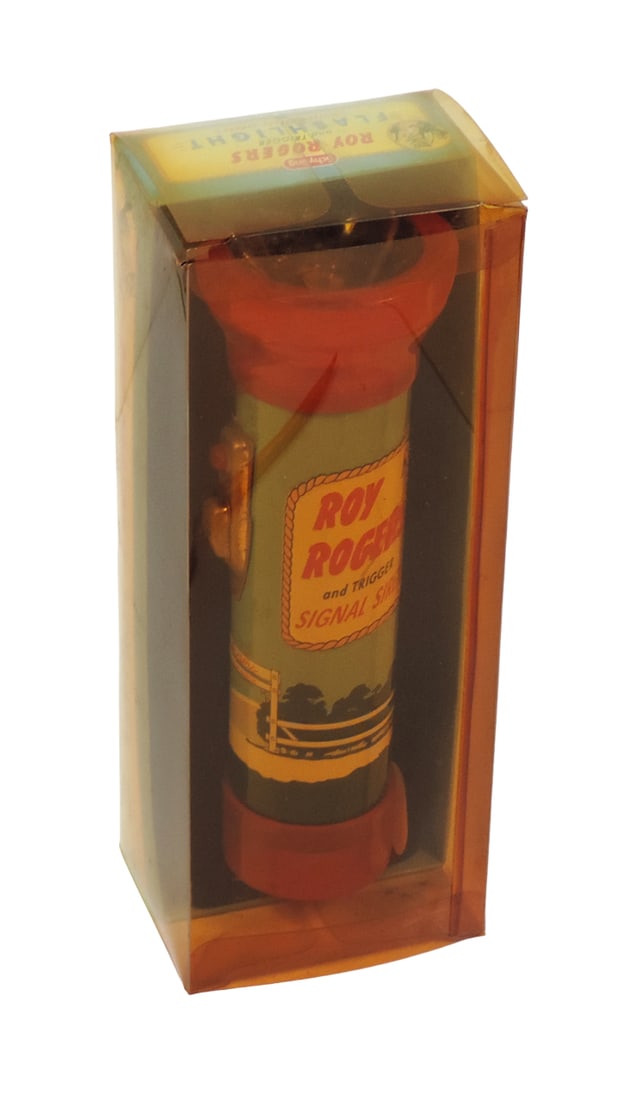 Western Roy Rogers and Trigger Signal Siren Flashlight, mfgd by Schyling, E (1 of 4)