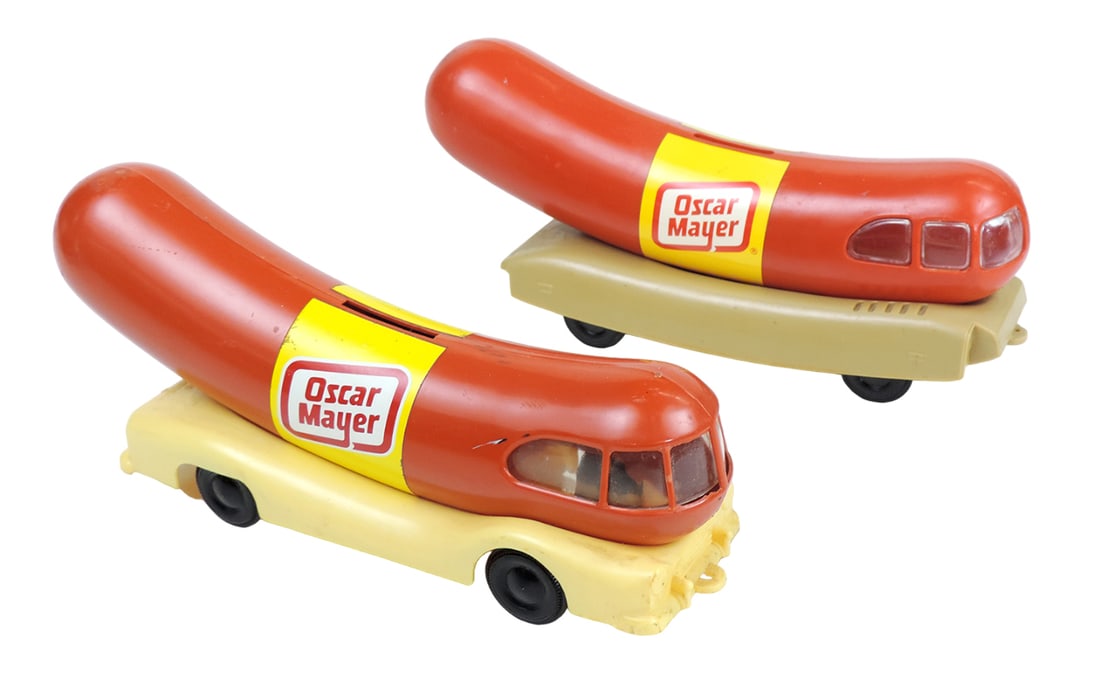Toy Banks (2), Oscar Mayer Wienermobiles, Vintage, pat No. D171-550 & pat p (1 of 2)