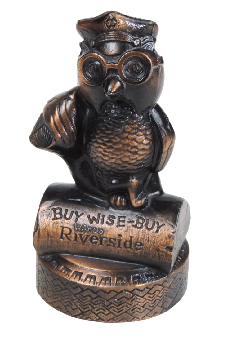 Bank, Buy Wise-Buy Wards Riverside (Tires), metal, Exc cond, 6.5"H. (1 of 3)