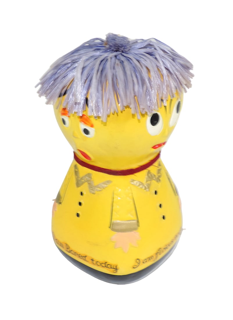 Lego Mood Bank, four sided emotions/moods, straw hair coin bank, Fine Quali (1 of 3)