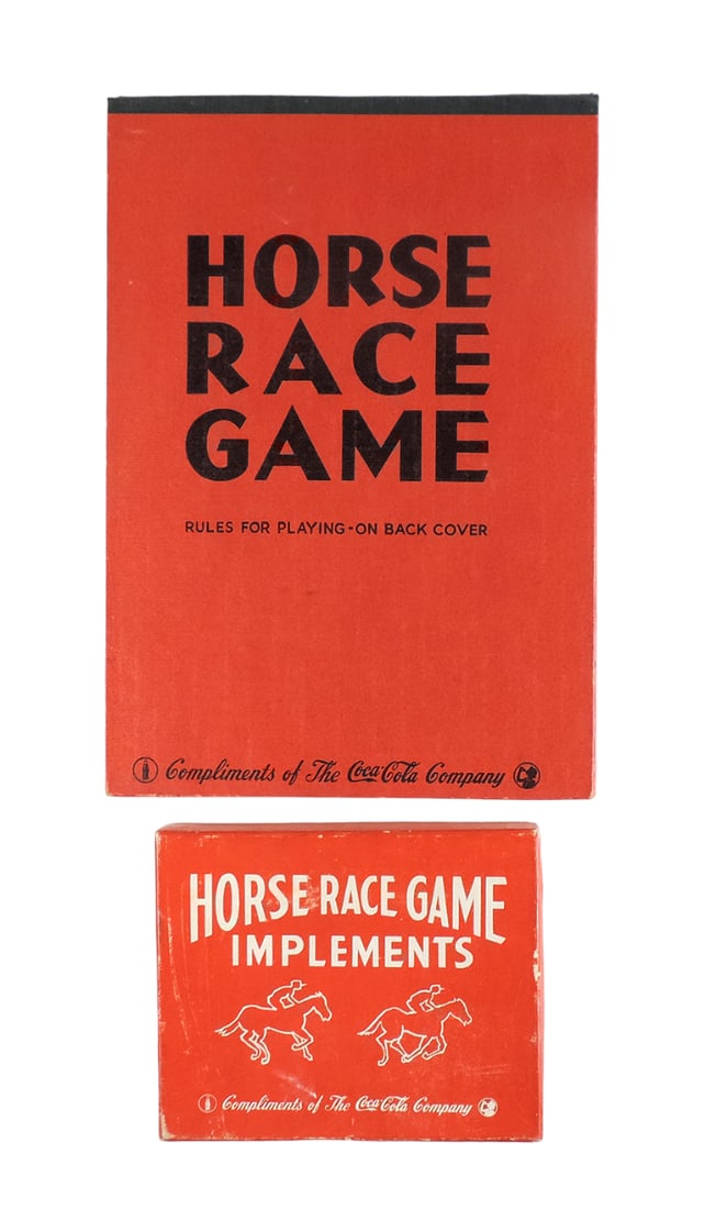 Coca-Cola Horse Race Game, complete w/game board, 6 horses & 3 dice, Milton (1 of 2)