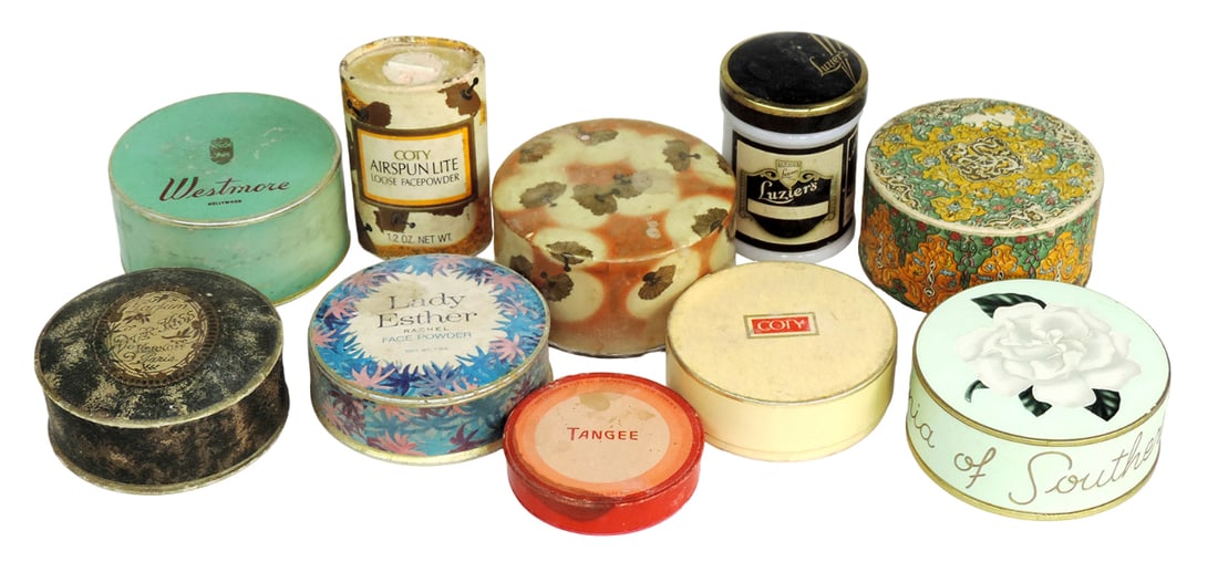 Vintage Face Powder (10), Gardenia of Southern France, Coty Air Spun (4), T (1 of 1)