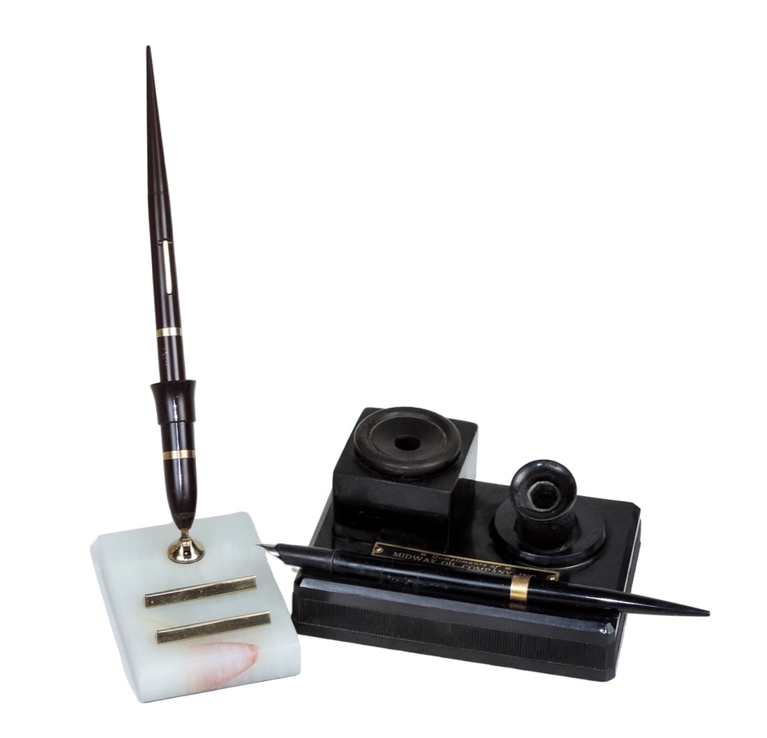 Fountain pen, Sheaffer's marble base & #3 nib fountain pen, Sengbusch Self- (1 of 2)