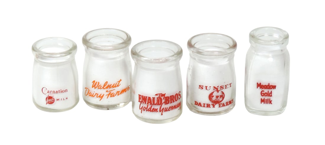 Advertising Coffee Creamers (5), Meadow Gold, Walnut Dairy Farms, The Ewald (1 of 1)