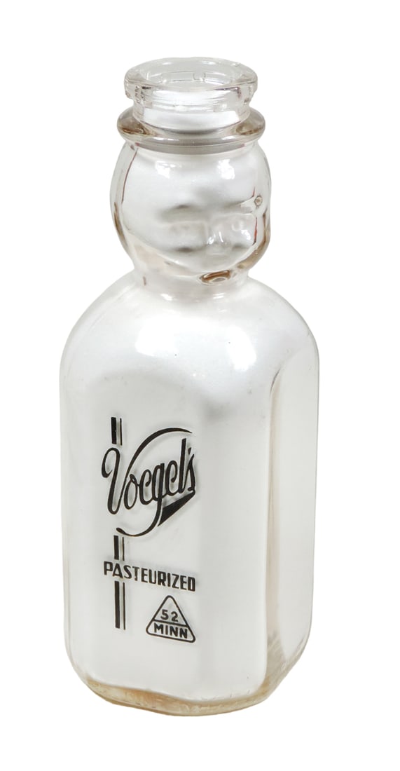 Advertising Milk Bottle, Voegel's Cream Top Face Bottle, marked 52 MINN on (1 of 2)