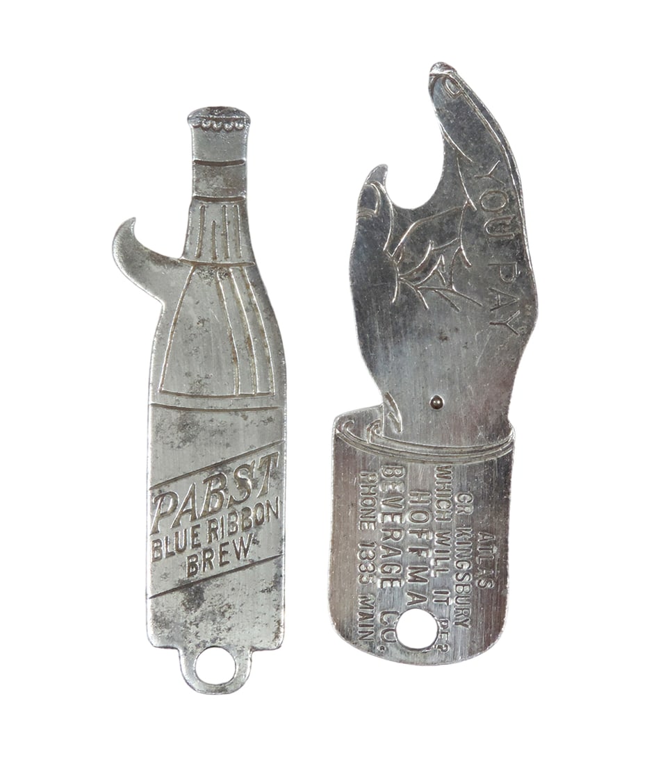 Beer Advertising Bottle Openers (2), You Pay spinner opener in shape of han (1 of 2)