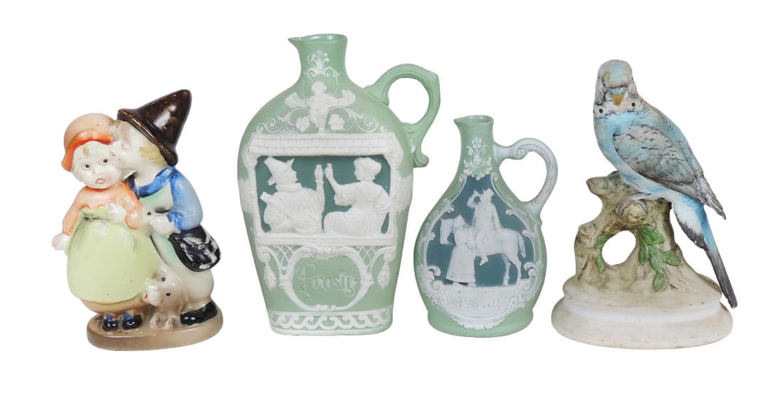 Schafer & Vater green jasperware handled jug, Prosit, made in Germany, cera (1 of 1)