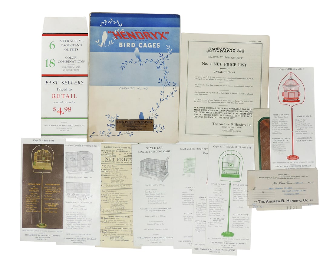 Catalog, Hendryx Bird Cages, No. 43, 23 pgs of beautiful cages offered in t (1 of 2)
