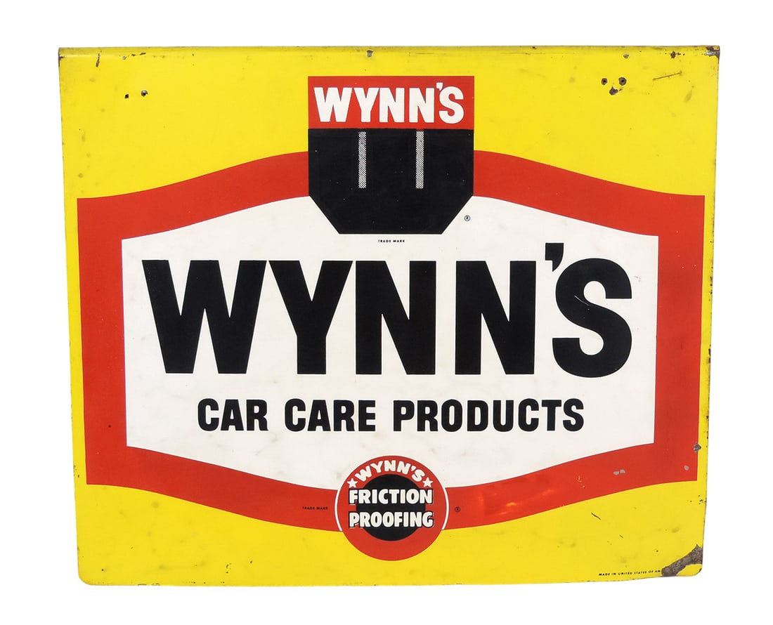 Automotive Sign, Wynn's Friction Proofing car care products, metal flange, (1 of 1)