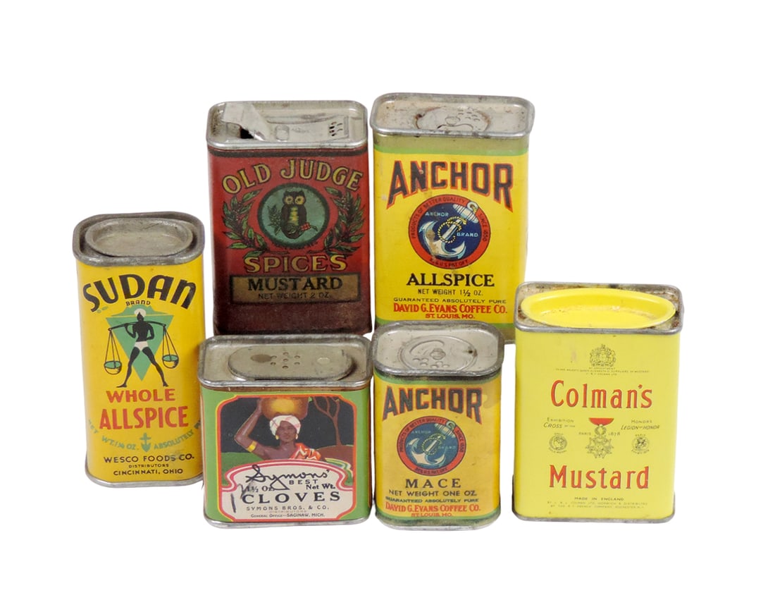 Vintage Spice tins (6), Sudan Brand Whole Allspice from Wesco Foods Co.-Cin (1 of 1)