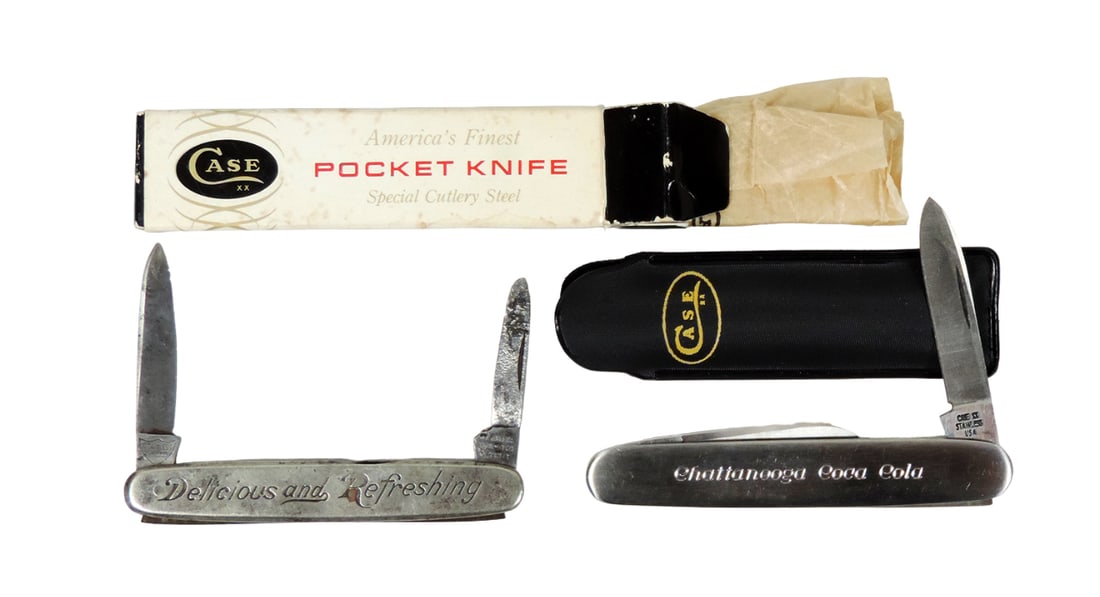 Coca-Cola Pocket Knives (2), Case knife w/sleeve, knife marked Chattanooga (1 of 1)