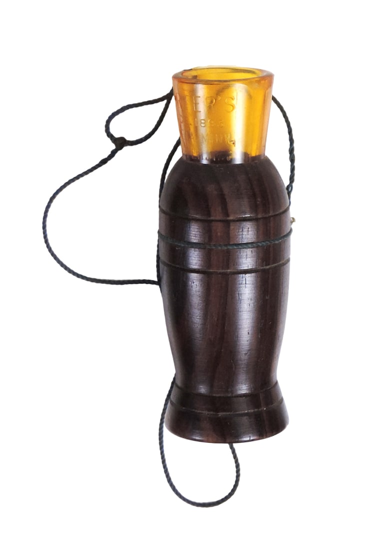 Hunting Duck Call in leather case, Herter's Mallard Duck/Goose call w/strin (1 of 3)
