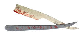 Folk Art Barber Shop Trade Sign, oversized handmade straight razor, wood, G