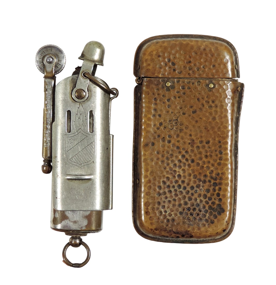 Vintage Lighter & Match Safe (2), Bowers WWII Trench Lighter & early textur (1 of 4)