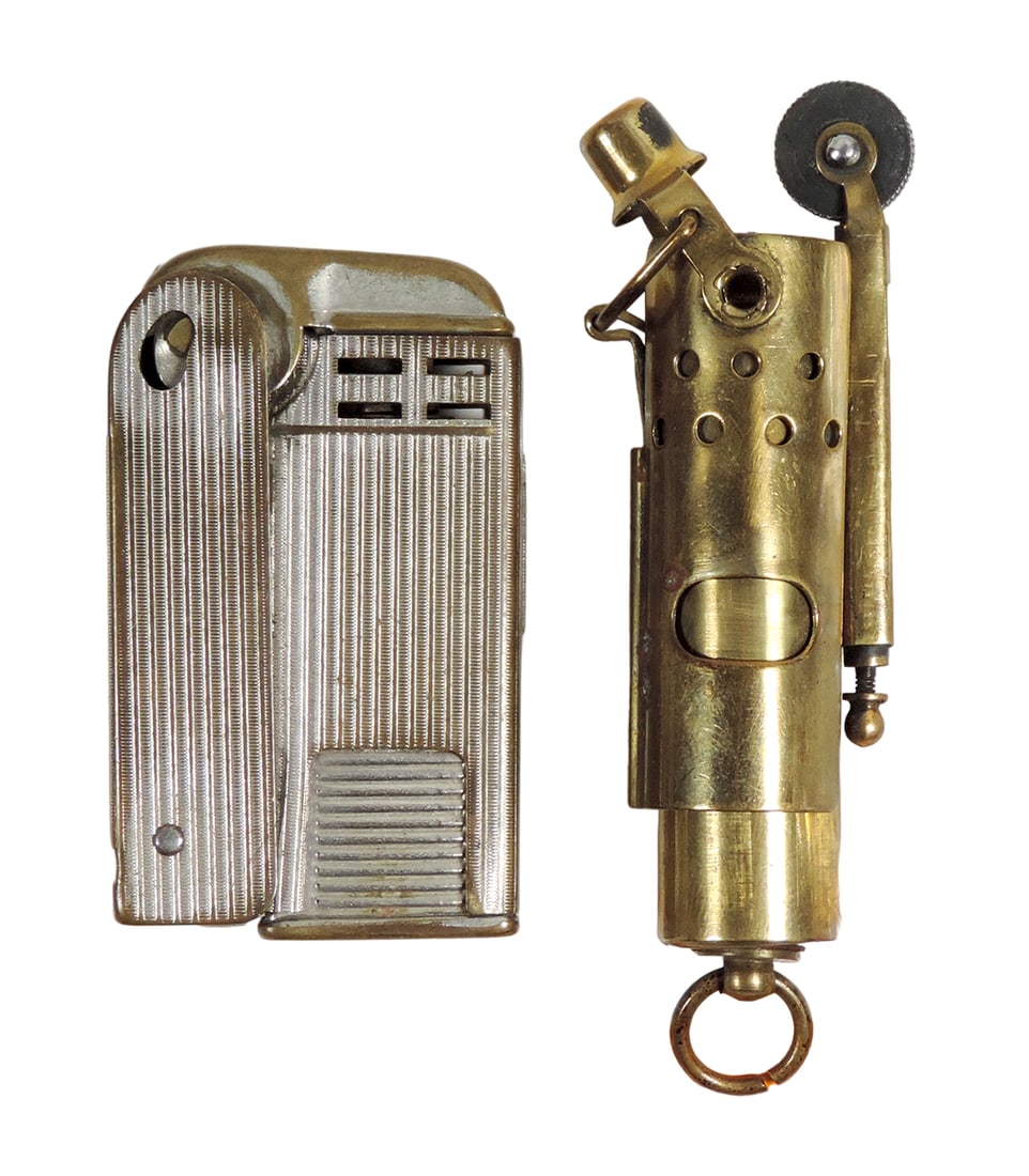 Vintage Lighters (2), Regens Side Squeeze Art Deco Lighter, USA & brass WWI (1 of 5)