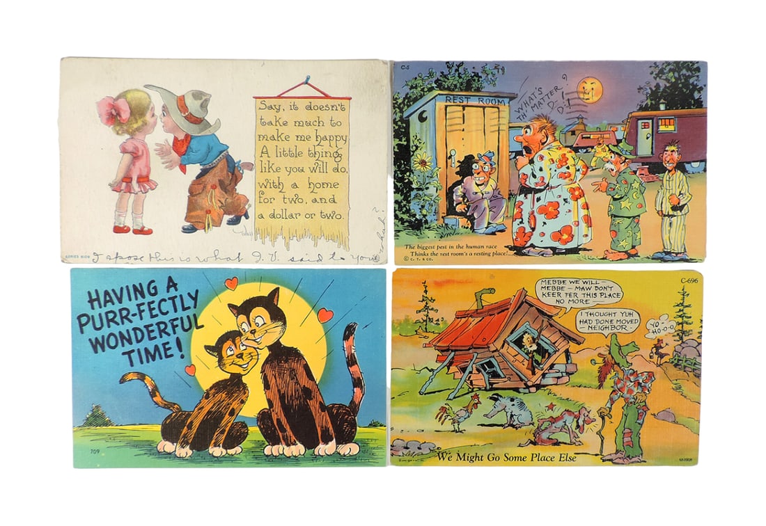 Comical Postcards (20), c.1940-50s, incl Genuine Curteich-Chicago C.T. Art- (1 of 5)