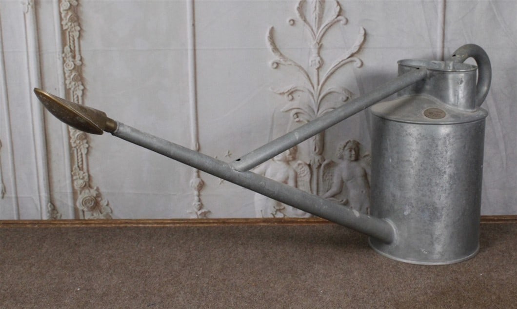 A Fine Haw's "Long reach" galvanized watering can, Exc+ cond. 34"L. (1 of 2)
