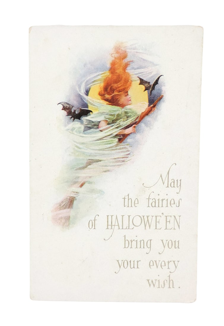 Halloween Postcard, Gibson, May the fairies of Halloween bring you your eve (1 of 2)