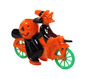Halloween Candy Container, Rare, Witch on Motorcycle w/Pumpkin, Rosbro hard