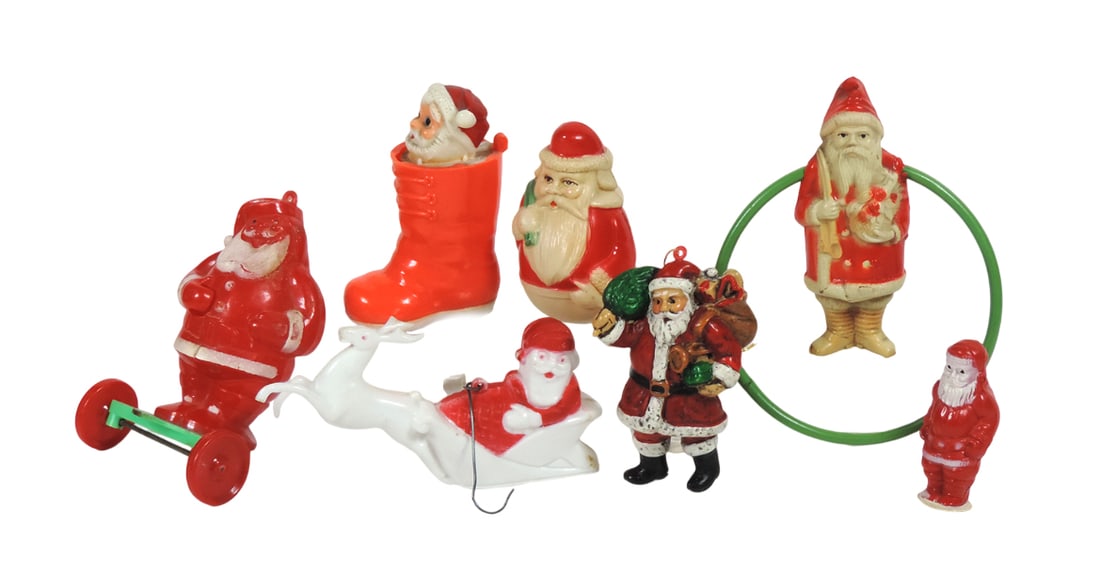 Christmas (7), Celluloid/Plastic Santa, celluloid red Santa, c.1920-1930s, (1 of 1)