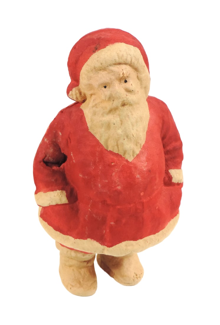 Christmas Santa figure, paper mache, c.1930s, possibly made in Germany but (1 of 3)