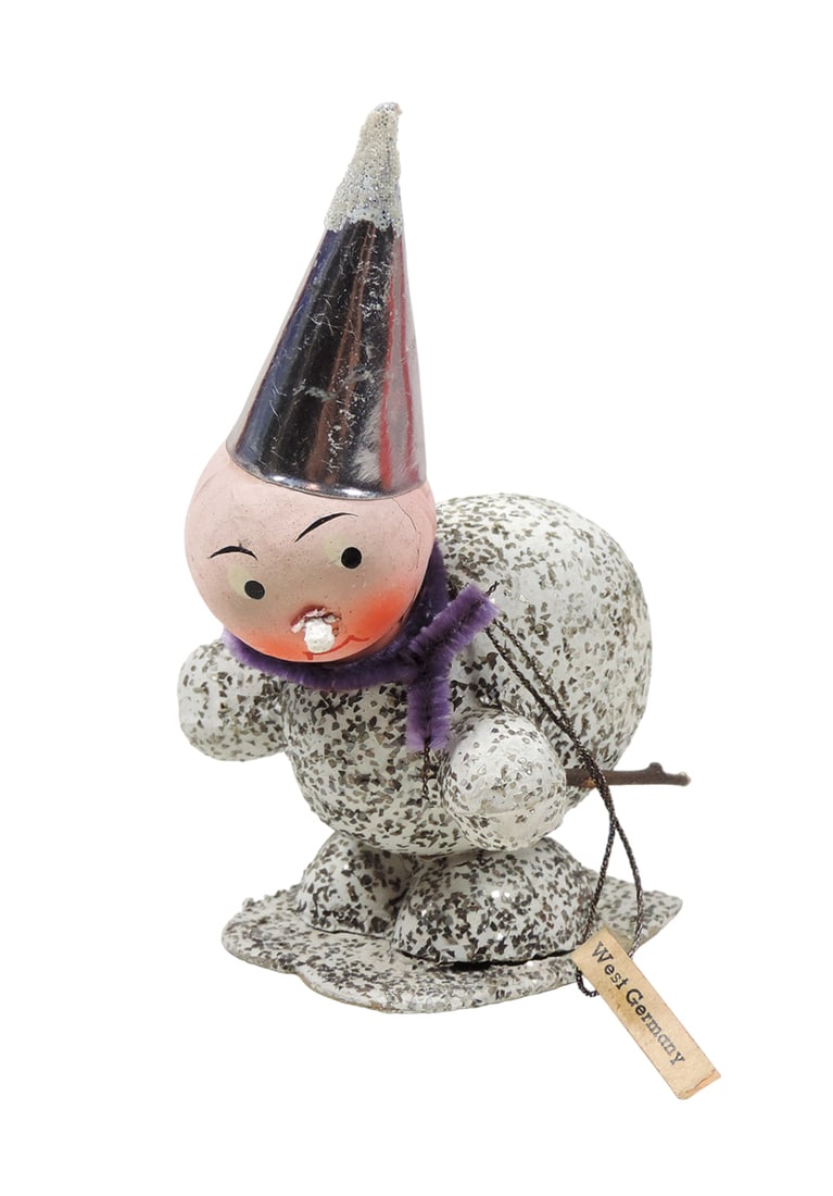 Christmas Candy Container, composition skier w/orig Kurt & Alder West Germa (1 of 2)