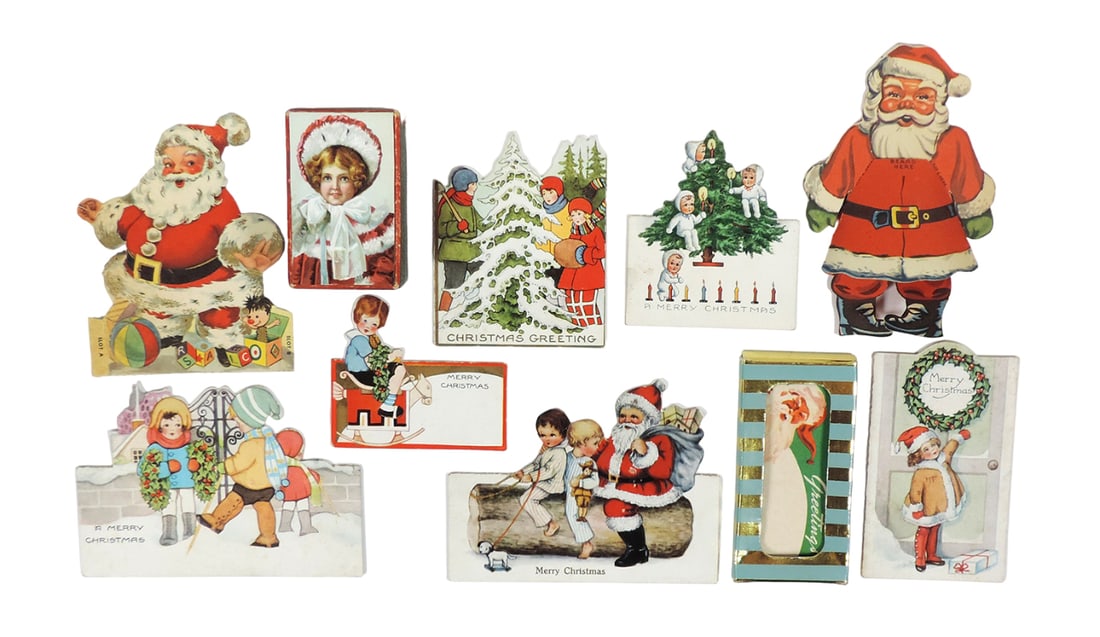 Christmas Paper Goods,  Gift Tags (10), Kaycrest Ten Cents, Gift cards, emb (1 of 1)