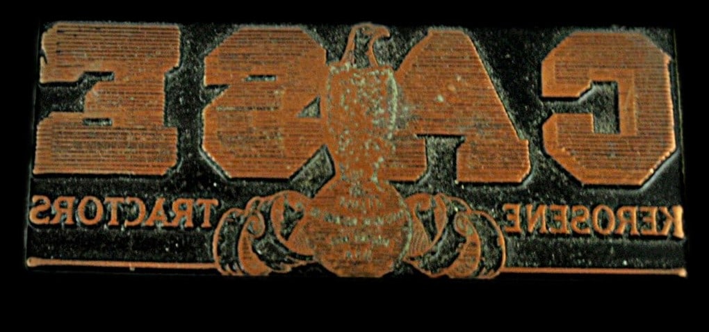 Case Printing Block. "CASE KEROSINE TRACTORS" vg Cond: Case Printing Block. "CASE KEROSINE TRACTORS" vg Cond