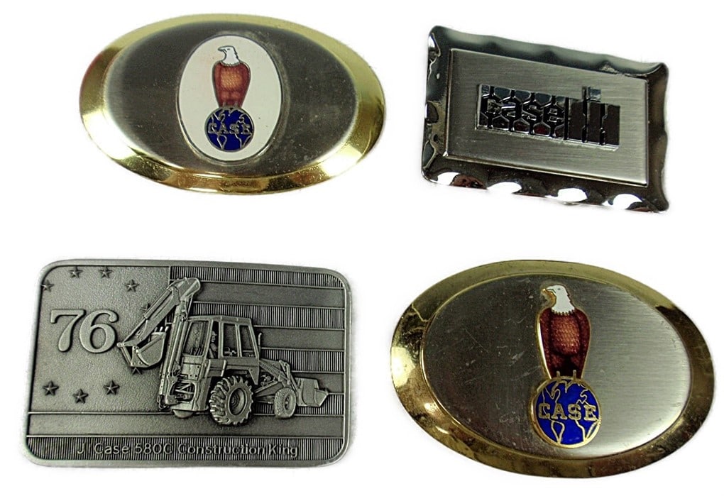 Case Belt Buckles. 4 pcs. 2 Case Eagles (Enamel), 1 Backhoe/Loader Tractor (1 of 2)