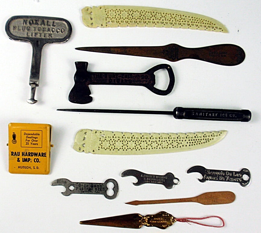 Advertising Pieces. 12 Misc. Advertising piece. Noxall Plug Tabacco, Sanita: Advertising Pieces. 12 Misc. Advertising piece. Noxall Plug Tabacco, Sanitary Ice Co. Burt-Zaiser Co Cigars, Pilsener Beer, and more. All in Fair to Good Cond.