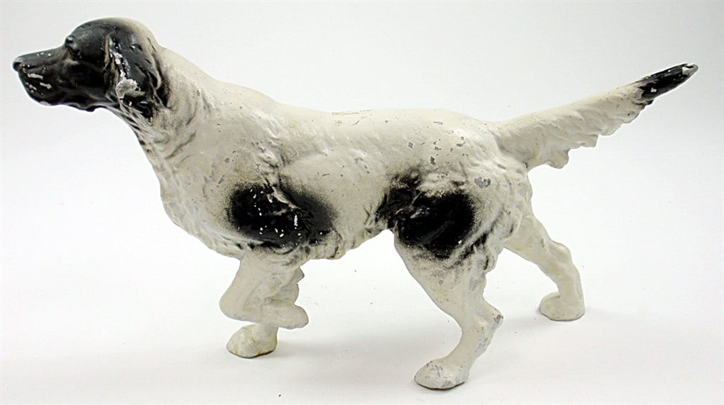 Door Stop," REPRODUCTION" Pointing English Setter Dog. Cast Aluminum. 15L x (1 of 1)