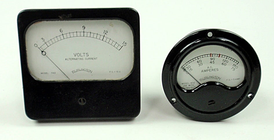 Electrical Meters, Volts Alternating Current, Burlington Iowa, AC Amps , Bu (1 of 1)