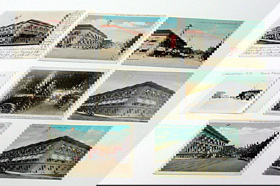 12 Case Related Postcards, incl offices, sales room w/steam engines, mfg. p (1 of 4)